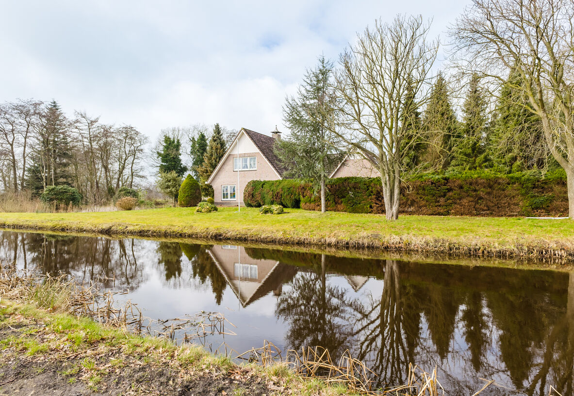 The house seen across the pond